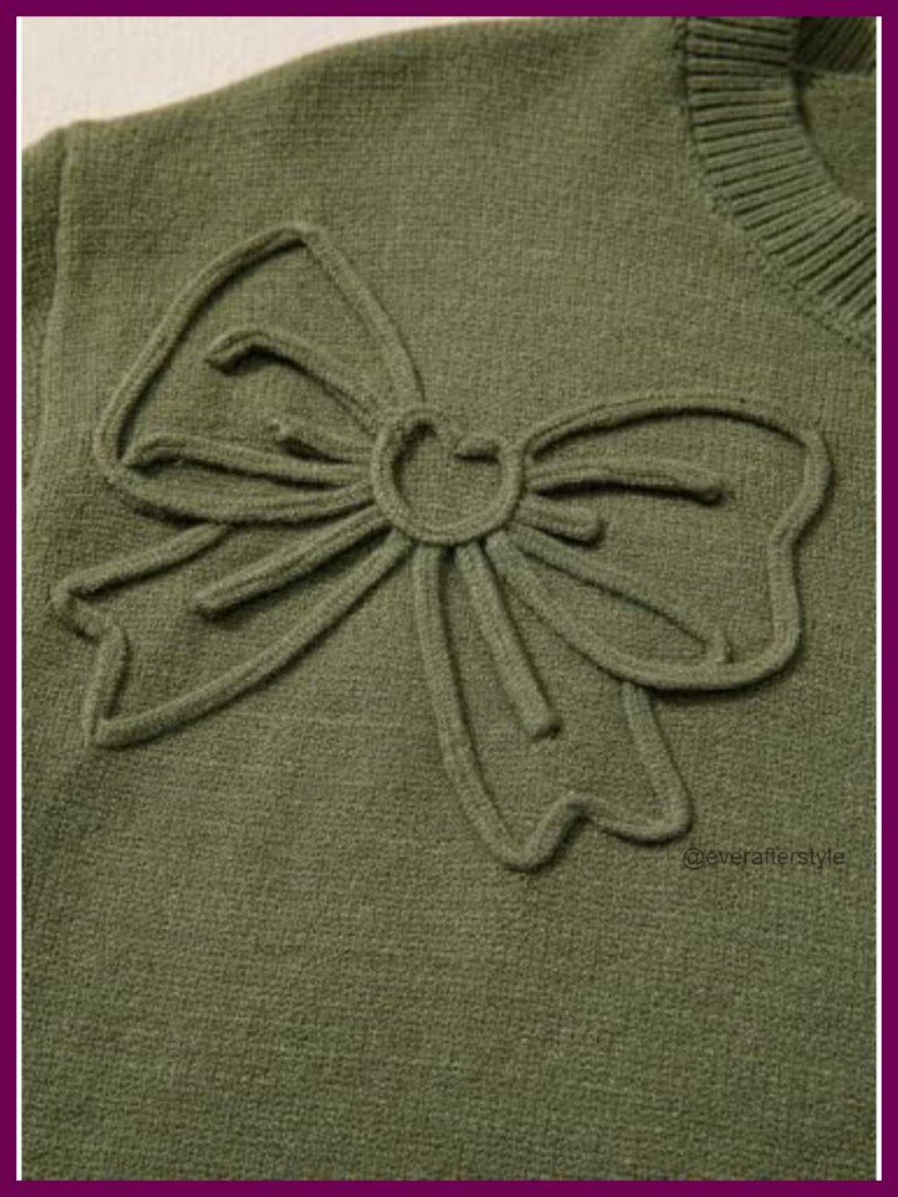 Floral Lantern Sleeve Pullover Knit Sweater - Picture 6 of 6